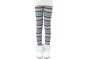 Lazz1on Fille Leggings Epais Chauds Hiver Enfant Collant Doublés de Molleton Pantalon Longs 3-11 Ans