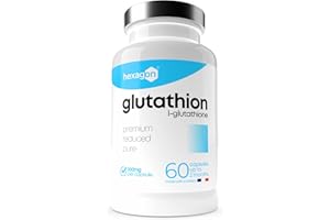 L-Glutathion 300mg - +2 Mois de Cure - Antioxydant & Détoxifiant - Boost Glutathion, Peau Nette - Réduit & Disponible - 60 Gélules Végétales - Vegan - Sans Additifs - Made in France - Hexagon