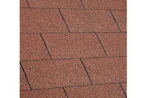 Gartenpirat Bardeaux bitumés rectangulaires 2 m² Rouge Bardeaux pour abri de Jardin, Remise à Outils, pavillon et abri Voiture