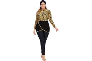 ShuoBeiter Muslimische Frauen Badeanzug 3 Stück Lange Ärmel Badeanzug islamische arabische Badeanzug Hijab Bikini