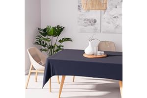 Soleil d'ocre Mantel Antimanchas Alix Rectángular, Azul (Marino), 140 x 200 cm