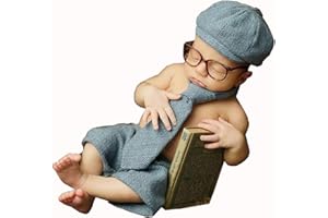 Himom Abiti per Fotografia da Neonato Bambino Bebè,Costumi per Foto,4 PCS Gentleman Photography Costumes