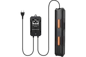 hygger Grzejnik do akwarium, regulacja temperatury 300 W, do akwarium, pręt grzewczy z zewnętrznym wyświetlaczem cyfrowym LCD, do 200 – 300 l, do wody słodkiej lub morskiej, akwarium