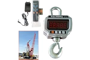 MINUS ONE 3T 3000KG Elektronische Kranwaage Hängewaage Digitale Haken Hängewaage Crane Maßstab mit LED Display und Fernbedienung