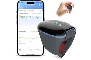 ViATOM Bluetooth Pulsoximeter Finger, O2 und Herzfrequenz Tracker, Schlaf-Sauerstoffmonitor, Tragbar sauerstoffgerät für zuhause, niedrigem Sp-O2-Level überwachung, App & PC-Bericht, Ring Design