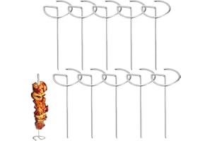 MAKLOEE 10Pcs Air Fryer Skewers, Stainless Steel Skewer Reusable Kebab Skewers Food-Grade Chicken Beef Small Standing Skewer for Air Fryer Oven Camping Campfire