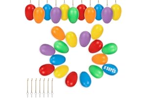 O-Kinee Ostereier Plastik, Ostereier zum Aufhängen, Plastik Eier Ostern, Ostereier Dekorieren, Eier Ostern Deko, Ostereier Kunststoff, Osterstrauchdeko, Größe: 6x4cm (50 Stück