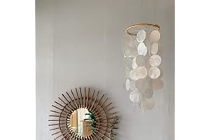 ZOYIEP Traumfänger Windspiel, Perlmutt Muscheln Deko Windspiele, Handgefertigt DIY Mobile Boho Deko Kunsthandwerk Fensterschmuck Aufhängen (C)
