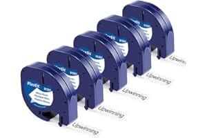 Upwinning A91221 91201 S0721610 Compatible with Dymo Letratag Label Maker Refill White Plastic Tape, Replace for Dymo LetraTag Tape 12mm x 4m Refills White for LT100H LT100T LT110T XR 200B