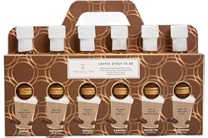 ACL STORES Luxury Coffee Syrup Gift Set | 6 Assorted Flavoured Syrups Set for Sweetening Coffee, Tea, Hot Chocolate Syrup Set, Hot Choc Station, Iced Coffee Syrup Gift | Coffee Lovers Gifts For Women, Men, Kids