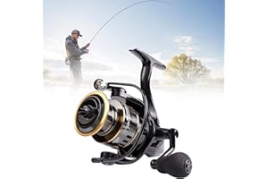 MENAYODA Carrete de pesca Spinning, Rapid Angel Rollos, 12 + 1 BB de acero inoxidable, ultra suave, potente con bobina de aleación, para pesca de agua dulce y salada, máx. 10 kg