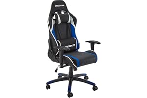 X-Rocker Agility Compact High Back eSports Gaming Chair for Kids & Teens - 3D Armrests, Head & Lumbar Cushion, Height Adjustable, Wipe-Clean Faux Leather - Black/Blue