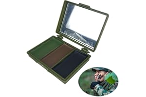 KkvoGmle 3-Farben Tarnschminke Camouflage, Schwarz, Grün, Braun Tarnschminke mit Spiegel Make Up, Genehmigt Chameleon Tarnung Survival Militär Armee, Armee Military CS Gesicht Farbe Camo Woodland