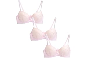 Guhmomh Push up BH Damen mit Bügel 3er Pack Florale Spitze Damen-BHS mit Schleifen Dekoration Klassische Lifting Comfy Bügel Bras Tshirt Bralette Atmungsaktiv Mesh Pretty Top V-Ausschnitt Bustier