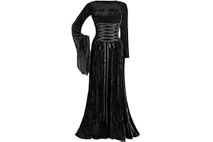 CHAOEN Halloween Costumes Women Medieval Renaissance Velvet Dress Irish Vintage Victorian Faire Witch Costumes Party Cosplay, 10XL (CHAOEN-082401)