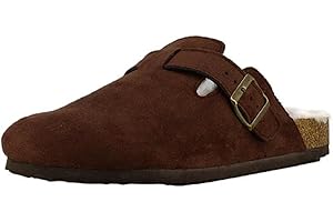 Les Arlesiennes Womens Fur Lined Clogs Fashion Soft Comfort Casual Slip On Buckle House Shoes