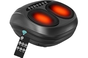 Foot Massager, iKristin Shiatsu Foot Massager with Heat, Feet Massager with Deep Kneading, Air Compression, Remote Control (Black)