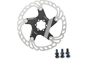 Yongness Rotor de freno de disco de bicicleta Negro 203mm con 6 tornillos disco de freno disco de freno flotante adecuado para bicicletas de carretera, bicicletas de montaña, MTB, BMX