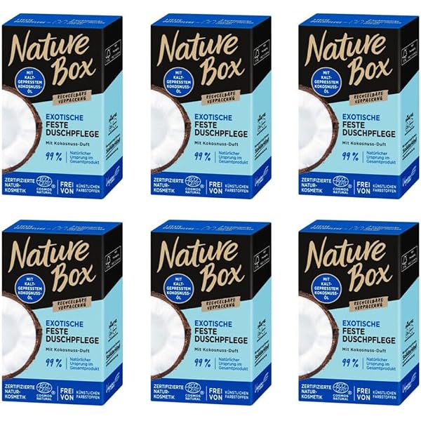 Nature Box Feste Duschpflege Mit Kokos-Duft – 2in1 Massage & Peeling, Vegan, Recycelbar