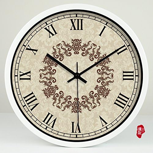Wall Clock Tempered Glass pattern reminiscent of the quartz clock 92,14", White metal edge
