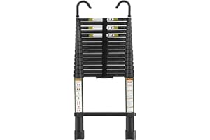 RIKADE Telescopic Ladder, 20.34FT Aluminum Telescoping Ladder with Non-Slip Feet and Stable Hook, Portable Extension Ladder for Home Use and Outdoor Working, 330lb Capacity