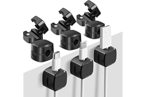 BINGKELE 9 Pack Cable Tidy,Cable Smooth Adjustable Easy Secure Cable Management Wire Holder Cable Clips,Hide Or Organize Phone USB Charger Cable for Home Office Desk Phone Car Wall Desktop Nightstand-Black