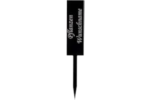 Bütic GmbH Acrylglas Pflanzschilder Stab schwarz - Gartenstecker, Kräuter-Stab, Pflanzenstecker - Auswahl + Wunschname, Pflanzenname:Wunschname