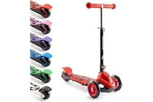 ToyStar Cruise 3 Wheel Tri Scooter, Easy Folding System, Height Adjustable Handlebars, Tilt To Turn Steering, Kids Aged 3+ Years