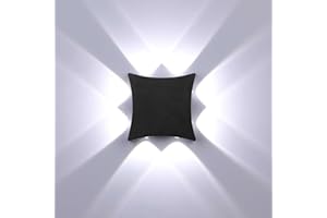 ENCOFT 8W Applique Esterno Interno COB LED Moderno, Lampada da Parete Muro Esterno IP65 Impermeabile, in Alluminio, Luce Bianco Freddo 6000K, Lampada Parete per Giardino Balcone, Nero