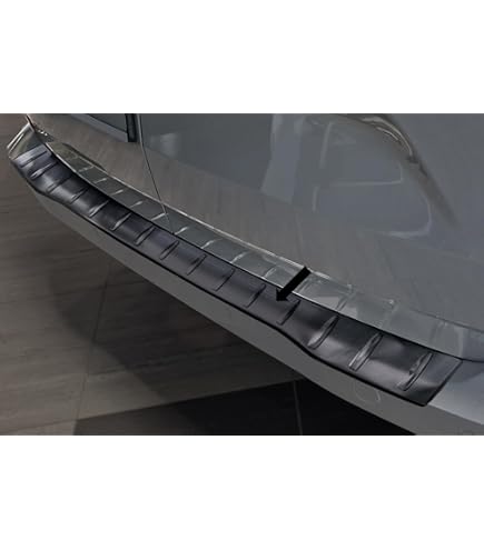 Zwart RVS Achterbumperprotector compatibel met Ford Transit Custom & Tourneo Custom (V710) 2023- / Volkswagen Transporter T7 2024- 'Ribs