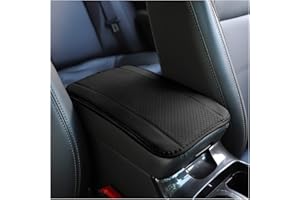 CGEAMDY Coussin d'Accoudoir Voiture en Cuir, Housse pour Console Centrale pour Accoudoir, Accessoires Confortables pour Sièges de Voiture pour la Plupart des Voitures, Motos et SUVs (Noir)