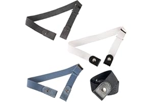 ZEPIQOR Lot de 4 ceintures sans boucle, ceinture enfant garçon, élastique, ceinture enfant fille, pour enfants garçons filles réglables sans boucle, invisibles, avec cuir