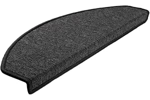vidaXL Trappmattor 15 st 65x24x4 cm antracit halvrunda stora