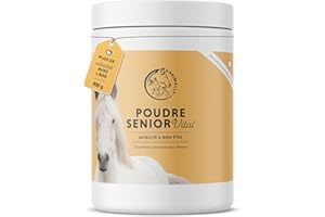 Annimally Senior Vital Poudre pour Cheval avec MSM, Pépin de Raisin, Glucosamine, Griffe de Diable - Complément alimentaire senior pour soutenir le cœur et la circulation, ainsi que les os et les arti