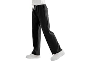 Rolanko Pantaloni della Tuta per Ragazze con Vita Elastica, Pantaloni da Jogging Sportivi A vestibilità Ampia per Comfort Casual