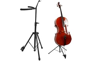 Yosoo Health Gear Soporte para Violonchelo Plegable, Trípode Ajustable con Gancho, Compatible con Guitarra, Diseño Estable y Duradero