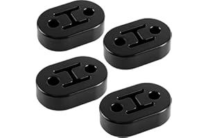 GILEN 4 PCS Exhaust Rubber, Universal Exhaust Hangers, Car Insulators Exhaust Rubber Mount, Durable Exhaust Hanger, Bracket Rubber Muffler Hanger for Protecting Car Exhaust System, 2 Holes, 12mm