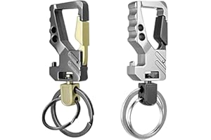 Deolven Breloczek do kluczy, 2 szt., otwieracz do butelek, brelok do kluczy, otwieracz dla mężczyzn i kobiet, narzędzie wielofunkcyjne, do dużych obciążeń, prezent dla bliskich i przyjaciół, srebro, S