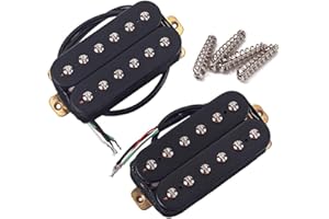 Alnicov Guitar Pickups Set, Alnico 8 Double Coil Humbucker for Neck & Bridge, 6-string Electric Guitar Replacement, Black