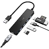 Aceele Hub USB 3.0, 5 Porte USB 3.0 Sdoppiatore Dati & Porta alimentazione tipo C, multi USB Porta hub per PS5/Mac Pro/Macboo