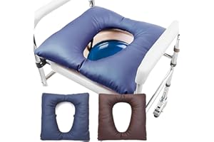 Mamba Travel Anti-Dekubitus-Patienten-Kissen Mit Loch, PU Duschstuhl Sitzkissen Druckentlastungskissen Für Den Toilettensitz Waschbare Matte Für Toilettenstuhl Rollstühle Steibbe,Blue-42 * 42 * 8CM