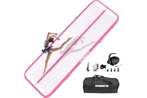 DOBESTS Air Tracking Mat - Tappetino da ginnastica, altezza 10-20 cm, gonfiabile, misura 2/3/4/5/6/7/8 m, con pompa ad aria elettrica