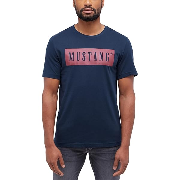 JH DESIGN GROUP Camiseta Ford Mustang Para Hombre, Color Negro, Cuello Redondo, Negro