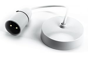 Status Ceiling Pendant Light Fitting, 6‑Inch White Bayonet (B22) Pendant for Ceiling, Pre‑Wired with Cord Grip, Indoor Lighting Fixture, S6INCPB4