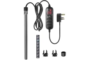 PYPABL Mini Submersible Fish Tank Heater 25W 50W 100W, Small Aquarium Heater for Fish and Turtle Tank 3-100L with External Temperature Controller (100W)