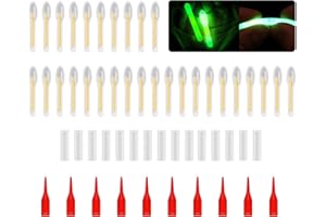Psdndeww 50 varillas fluorescentes de pesca con punta de caña de pescar para pesca nocturna, pequeñas barras luminosas de repuesto
