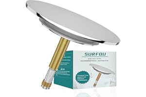 SURFOU Korek do Wanny Ø 72mm, Zatyczka Odpływowy z Uszczelką 44mm, Zamek do Odpływowy, Uniwersalny do Odpływu, Wanny, Pokrywa Drainage