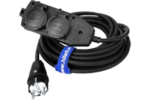 HILARK CABLE TECH Hilark Enrouleur Cable Electrique H07RN-F 3x2,5 10m rallonge électrique avec Bloc Prises Professionnelle
