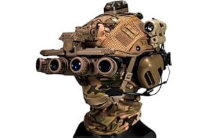 AQzxdc Caschi Fast Paintball, con Cuffia Tattica e Modelli Telescopici, Visiera e Occhiali di Protezione, Torcia Elettrica, Luce Lampeggiante, Supporto NVG, per Airsoft Shooting