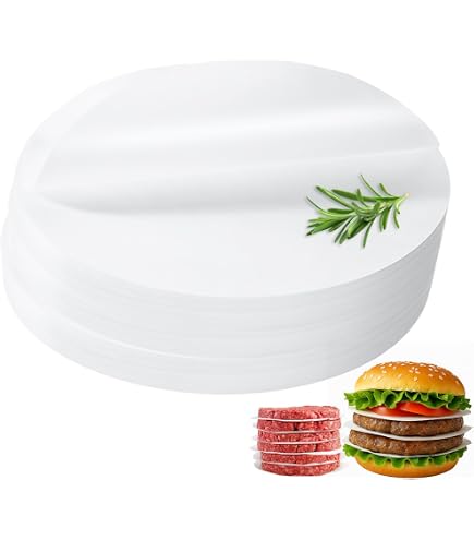 1000 Disques Antiadhésifs 13 Cm Pour Burgers - Papier Rond Résistant à L'huile, Pour Séparer Et Congeler Les Steaks Hachés - 7
